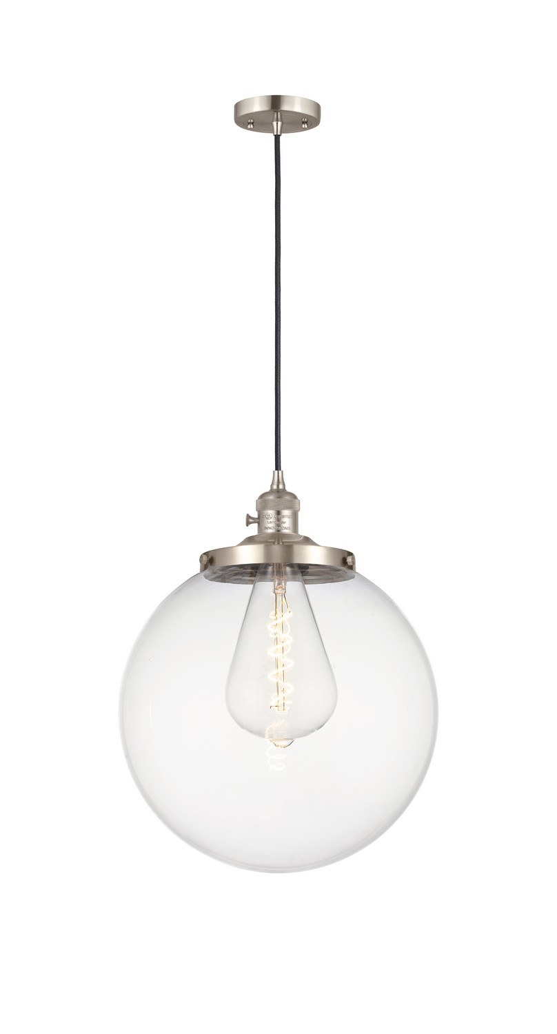 One Light Mini Pendant by Innovations - Franklin Restoration Collection, Brushed Satin Nickel Finish - 201CSW-SN-G202-14