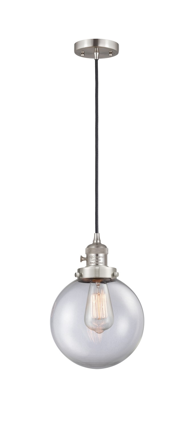 One Light Mini Pendant by Innovations - Franklin Restoration Collection, Brushed Satin Nickel Finish - 201CSW-SN-G202-8