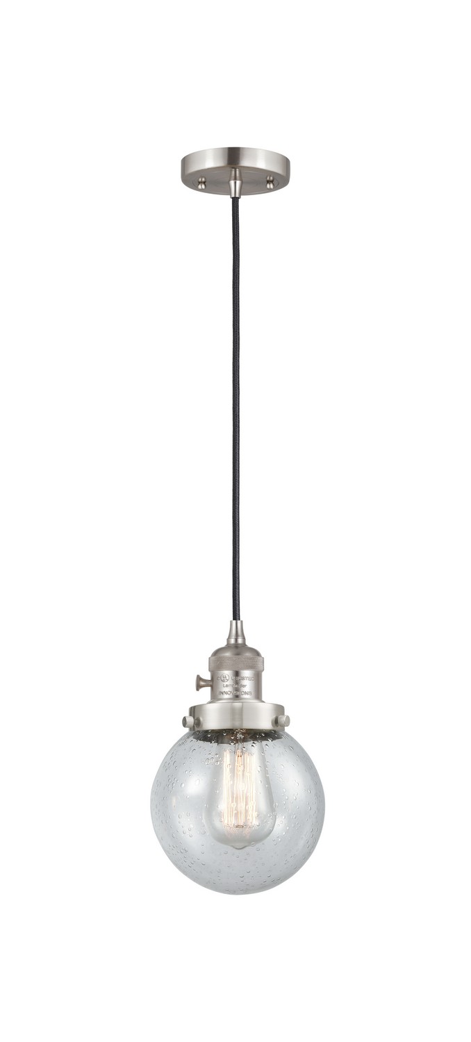One Light Mini Pendant by Innovations - Franklin Restoration Collection, Brushed Satin Nickel Finish - 201CSW-SN-G204-6