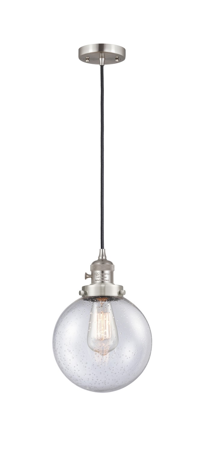 One Light Mini Pendant by Innovations - Franklin Restoration Collection, Brushed Satin Nickel Finish - 201CSW-SN-G204-8