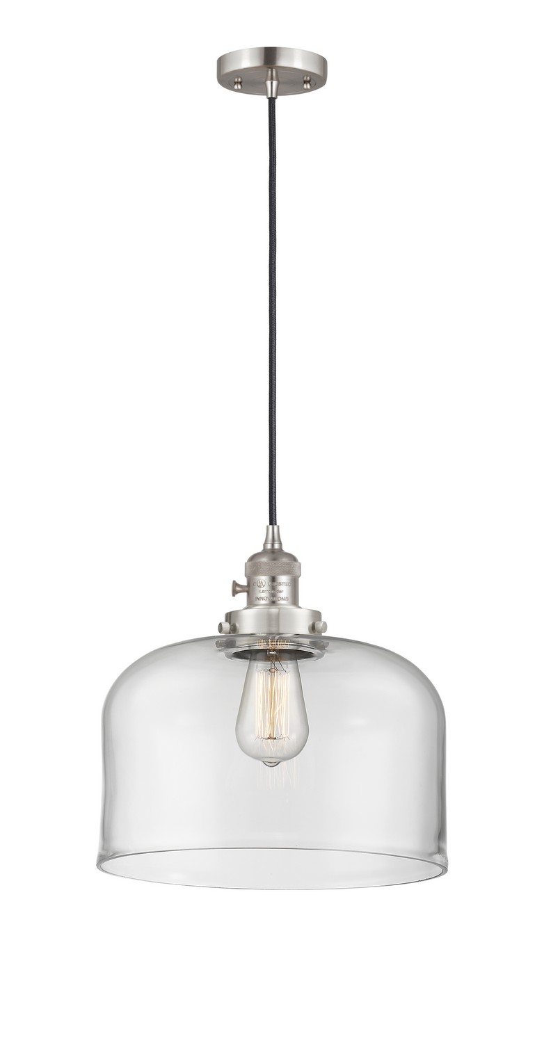 One Light Mini Pendant by Innovations - Franklin Restoration Collection, Brushed Satin Nickel Finish - 201CSW-SN-G72-L