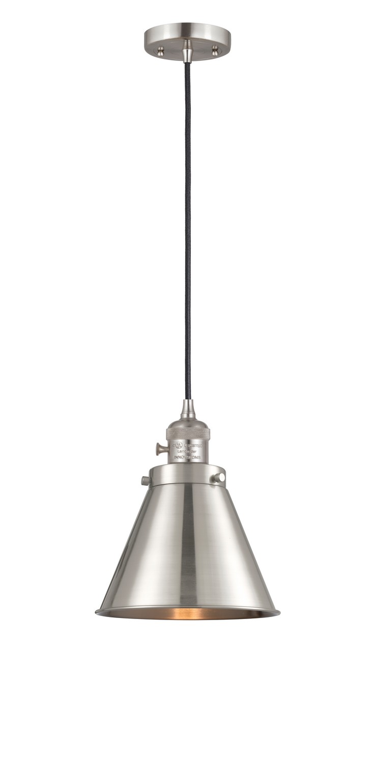 LED Mini Pendant by Innovations - Franklin Restoration Collection, Brushed Satin Nickel Finish - 201CSW-SN-M13-SN-LED