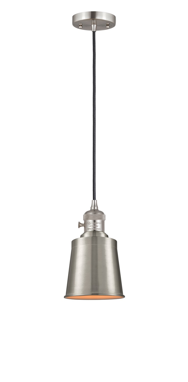 One Light Mini Pendant by Innovations - Franklin Restoration Collection, Brushed Satin Nickel Finish - 201CSW-SN-M9-SN