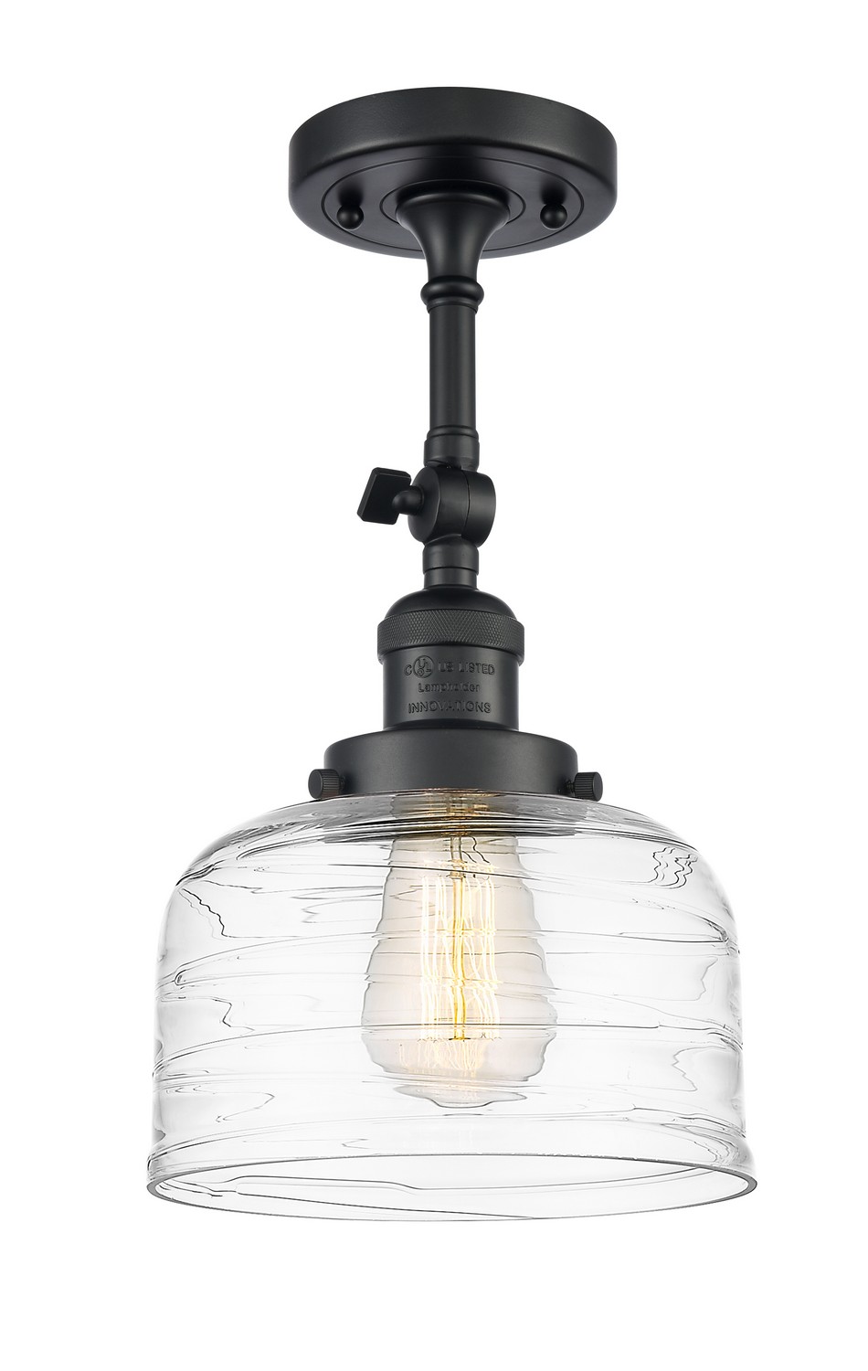 LED Semi-Flush Mount by Innovations - Franklin Restoration Collection, Matte Black Finish - 201F-BK-G713-LED