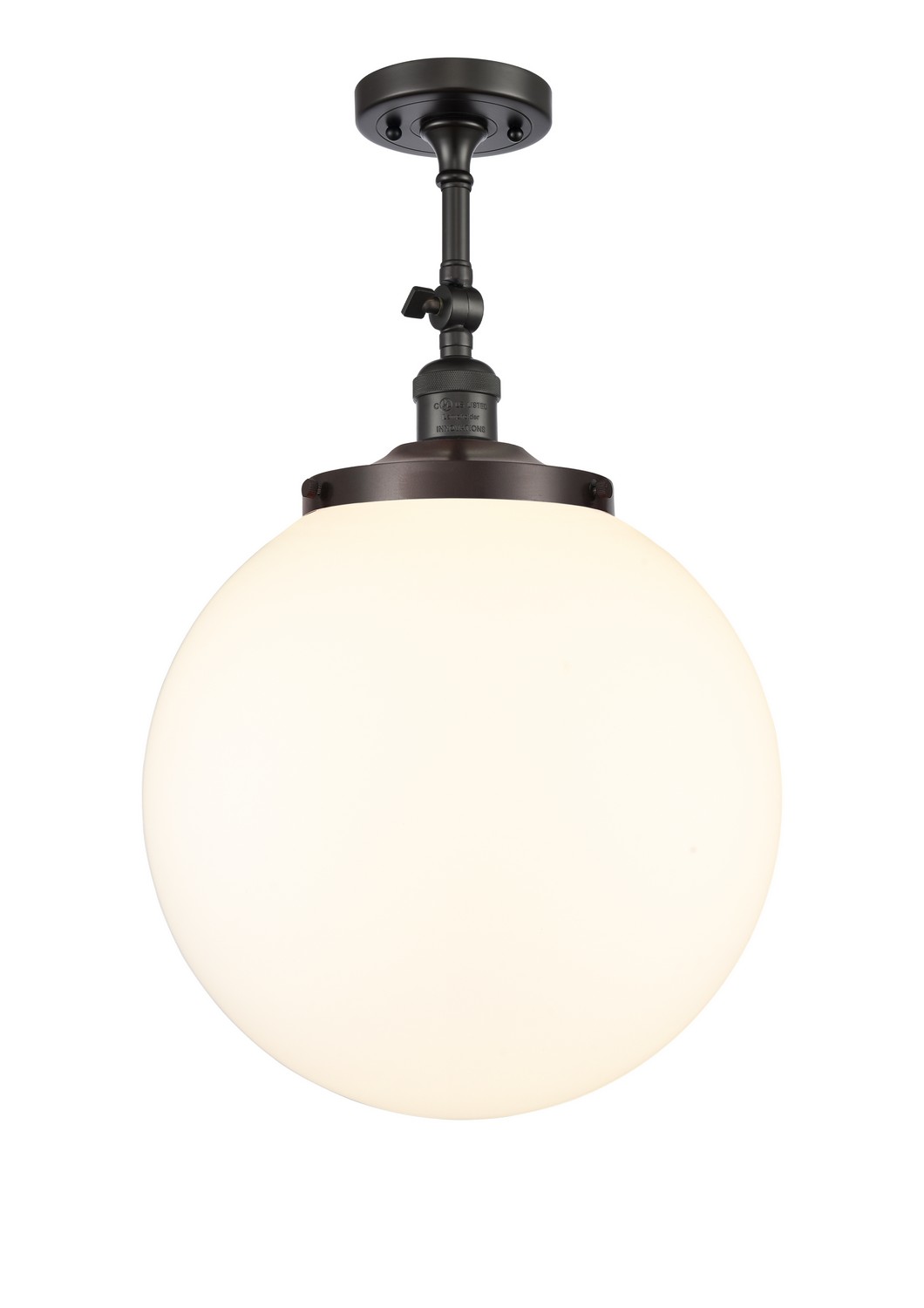 One Light Semi-Flush Mount by Innovations - Franklin Restoration Collection, Oil Rubbed Bronze Finish - 201F-OB-G201-14