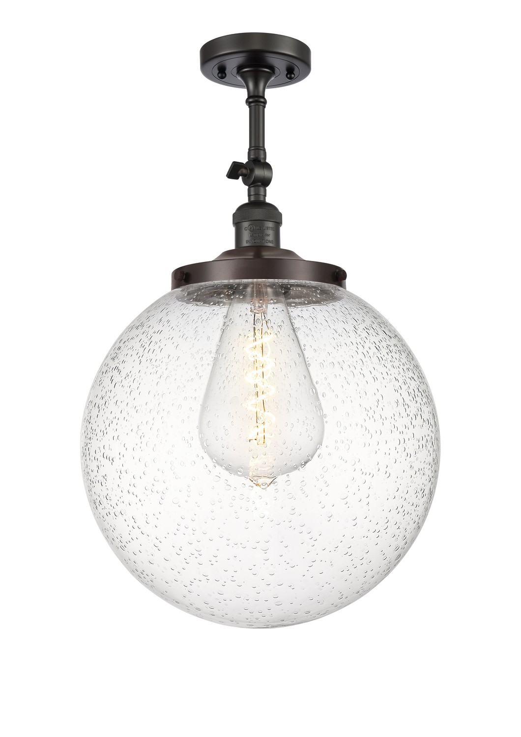 One Light Semi-Flush Mount by Innovations - Franklin Restoration Collection, Oil Rubbed Bronze Finish - 201F-OB-G204-14