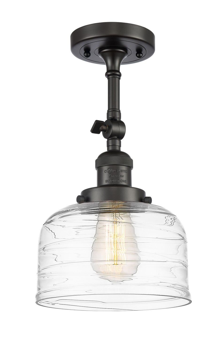 One Light Semi-Flush Mount by Innovations - Franklin Restoration Collection, Oil Rubbed Bronze Finish - 201F-OB-G713
