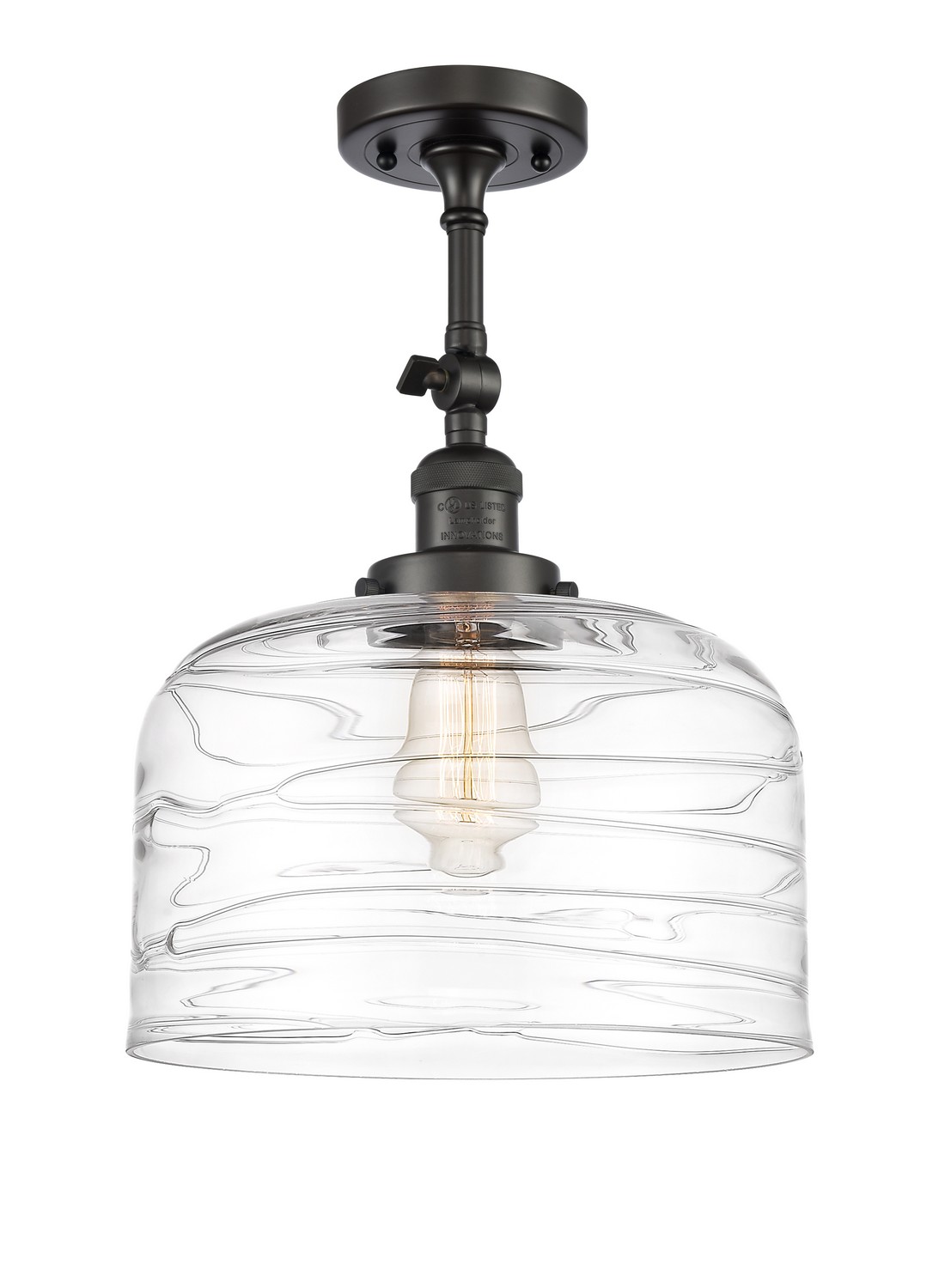 LED Semi-Flush Mount by Innovations - Franklin Restoration Collection, Oil Rubbed Bronze Finish - 201F-OB-G713-L-LED