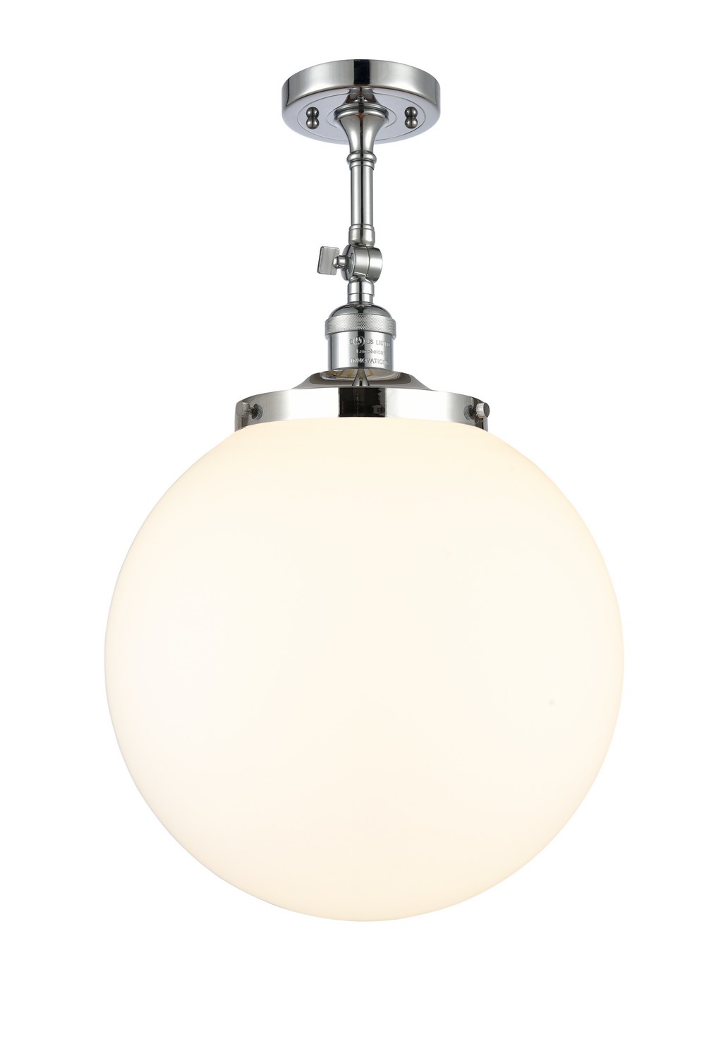 One Light Semi-Flush Mount by Innovations - Franklin Restoration Collection, Polished Chrome Finish - 201F-PC-G201-14