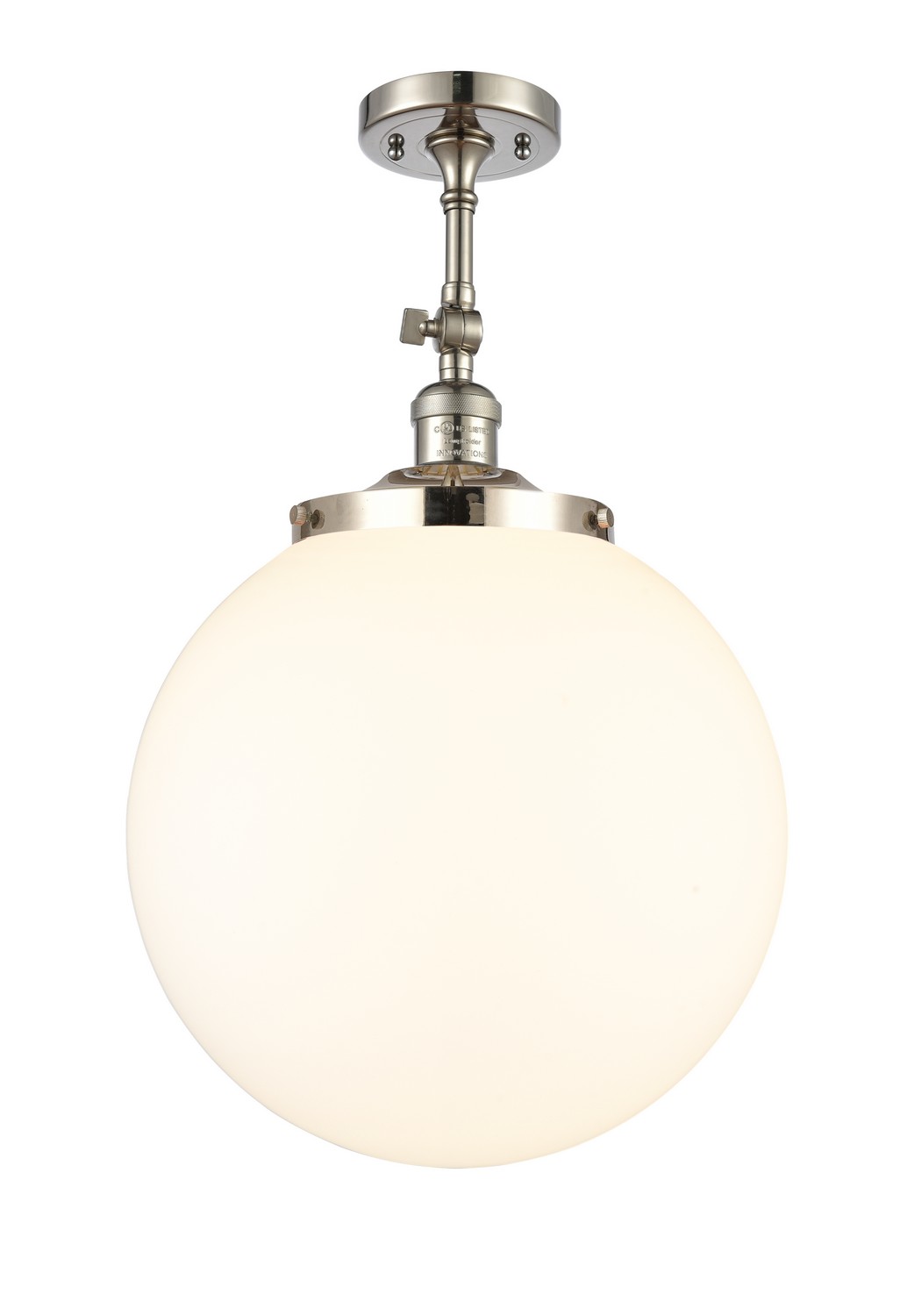 One Light Semi-Flush Mount by Innovations - Franklin Restoration Collection, Polished Nickel Finish - 201F-PN-G201-14