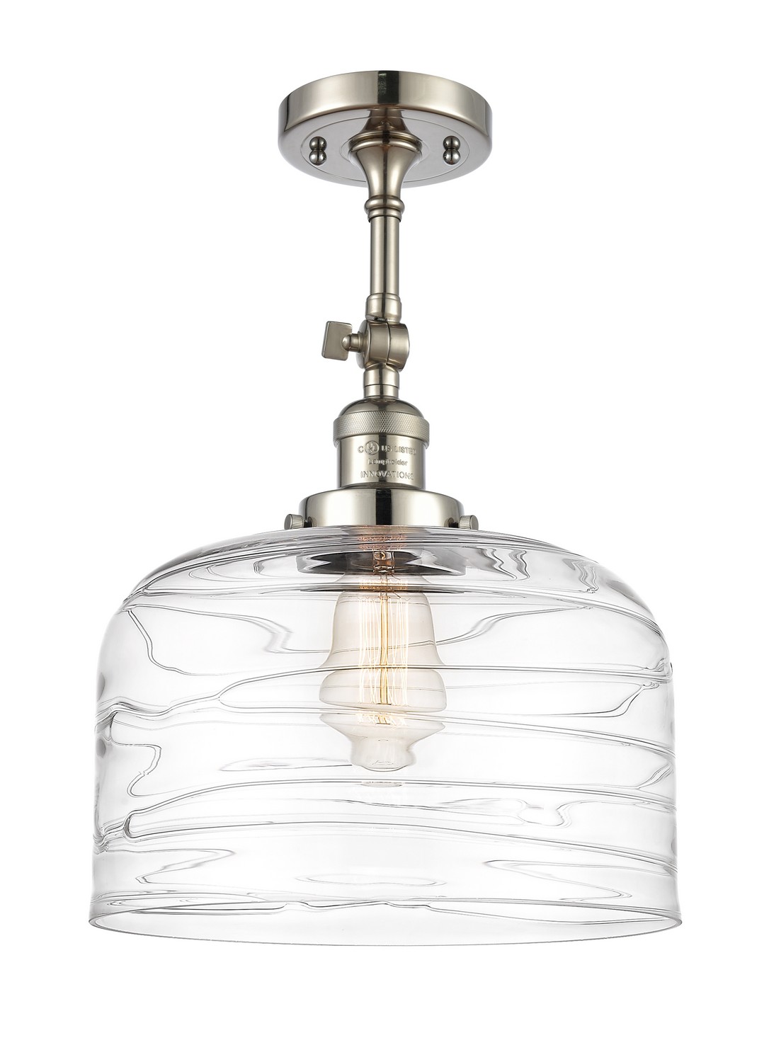 LED Semi-Flush Mount by Innovations - Franklin Restoration Collection, Polished Nickel Finish - 201F-PN-G713-L-LED