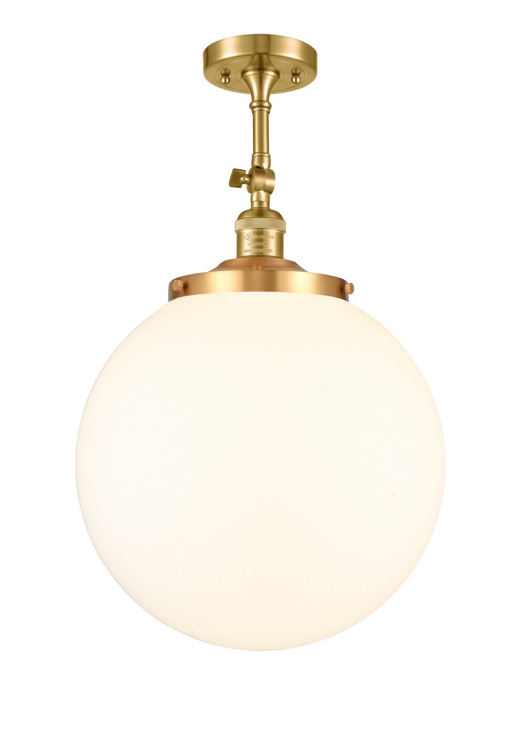 One Light Semi-Flush Mount by Innovations - Franklin Restoration Collection, Satin Gold Finish - 201F-SG-G201-14