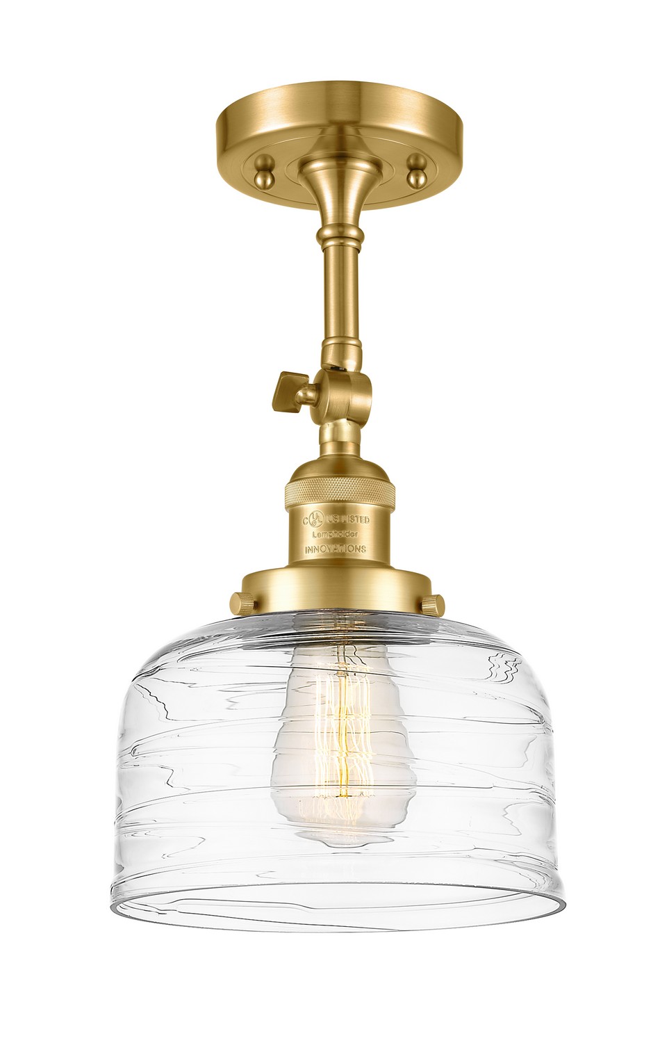LED Semi-Flush Mount by Innovations - Franklin Restoration Collection, Satin Gold Finish - 201F-SG-G713-LED
