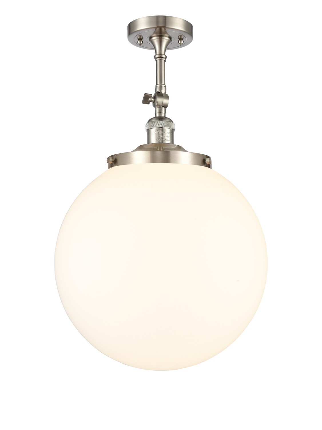 One Light Semi-Flush Mount by Innovations - Franklin Restoration Collection, Brushed Satin Nickel Finish - 201F-SN-G201-14