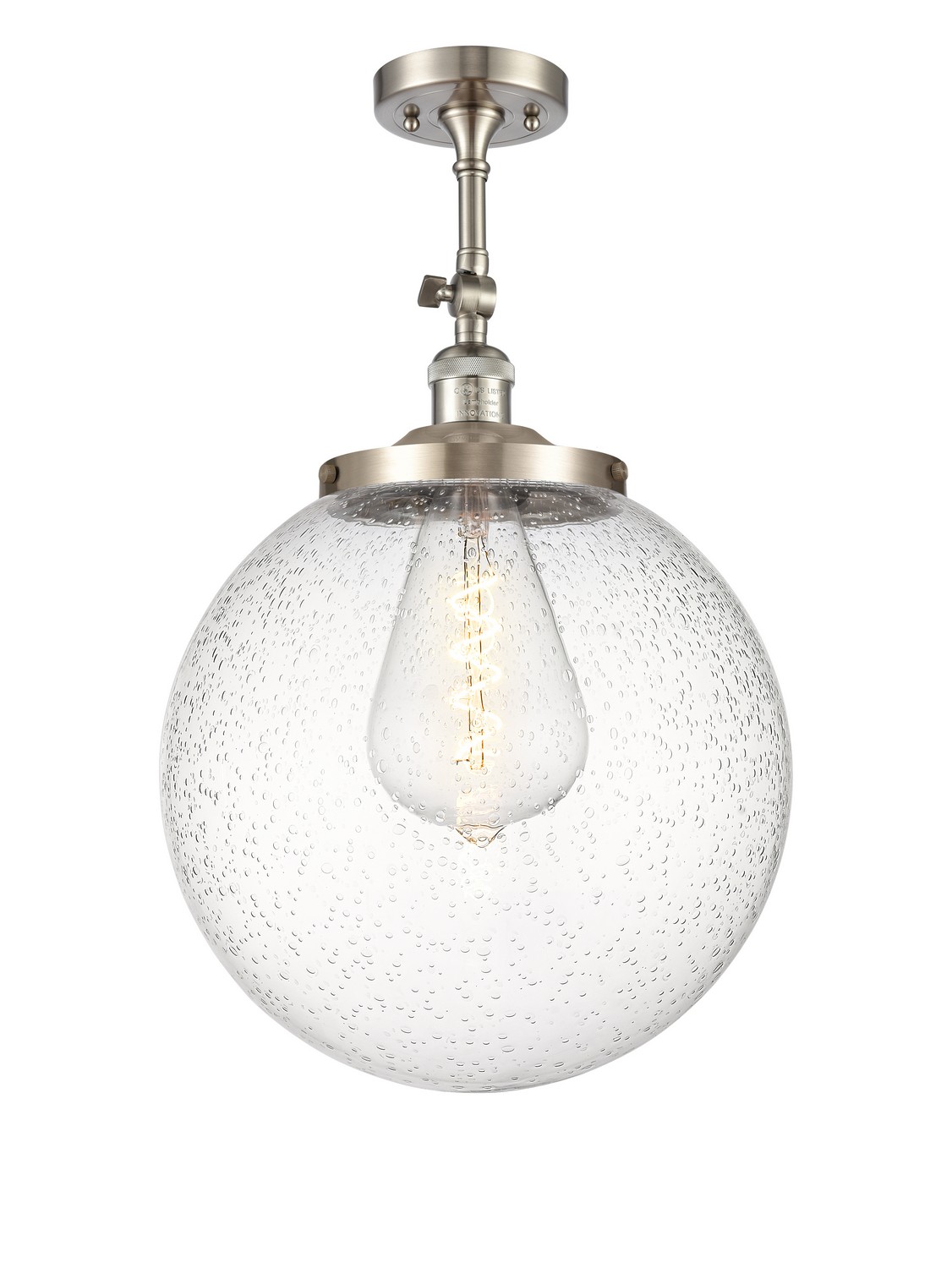 One Light Semi-Flush Mount by Innovations - Franklin Restoration Collection, Brushed Satin Nickel Finish - 201F-SN-G204-14