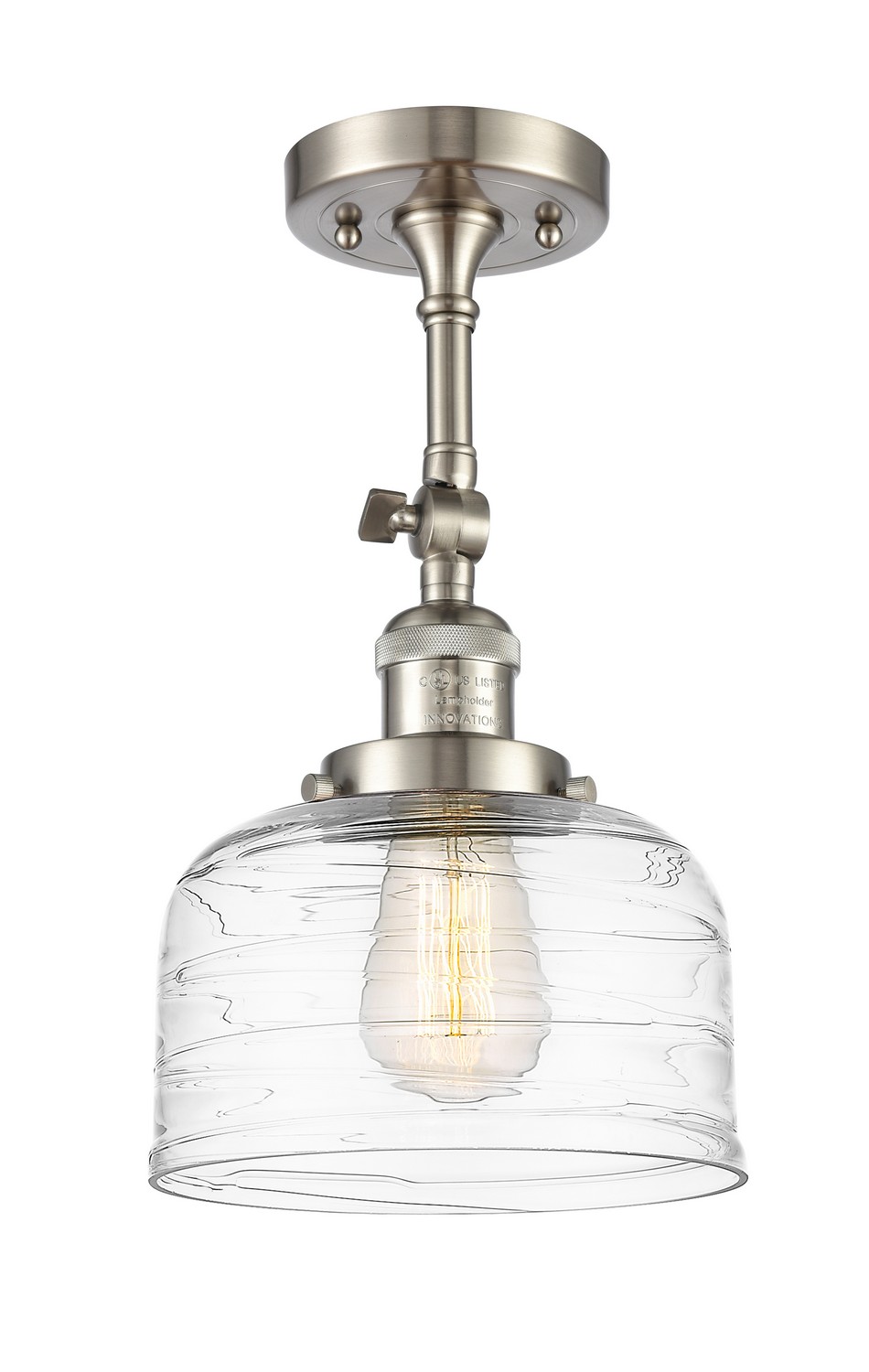 LED Semi-Flush Mount by Innovations - Franklin Restoration Collection, Brushed Satin Nickel Finish - 201F-SN-G713-LED
