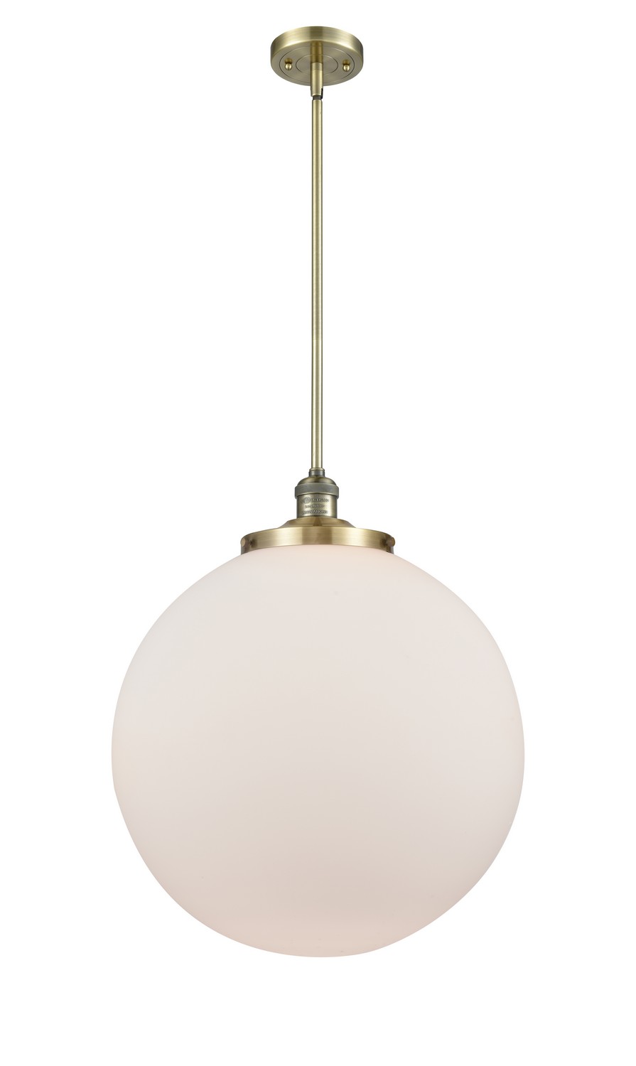 One Light Pendant by Innovations - Franklin Restoration Collection, Antique Brass Finish - 201S-AB-G201-18