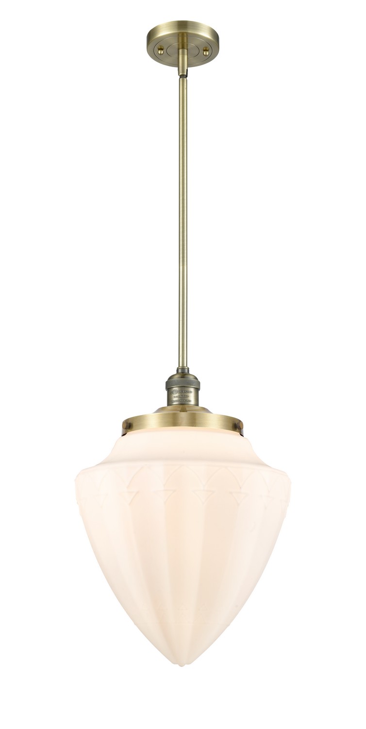 One Light Mini Pendant by Innovations - Franklin Restoration Collection, Antique Brass Finish - 201S-AB-G661-12