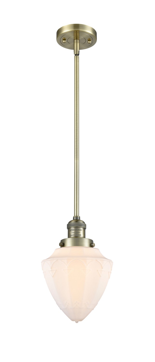 One Light Mini Pendant by Innovations - Franklin Restoration Collection, Antique Brass Finish - 201S-AB-G661-7