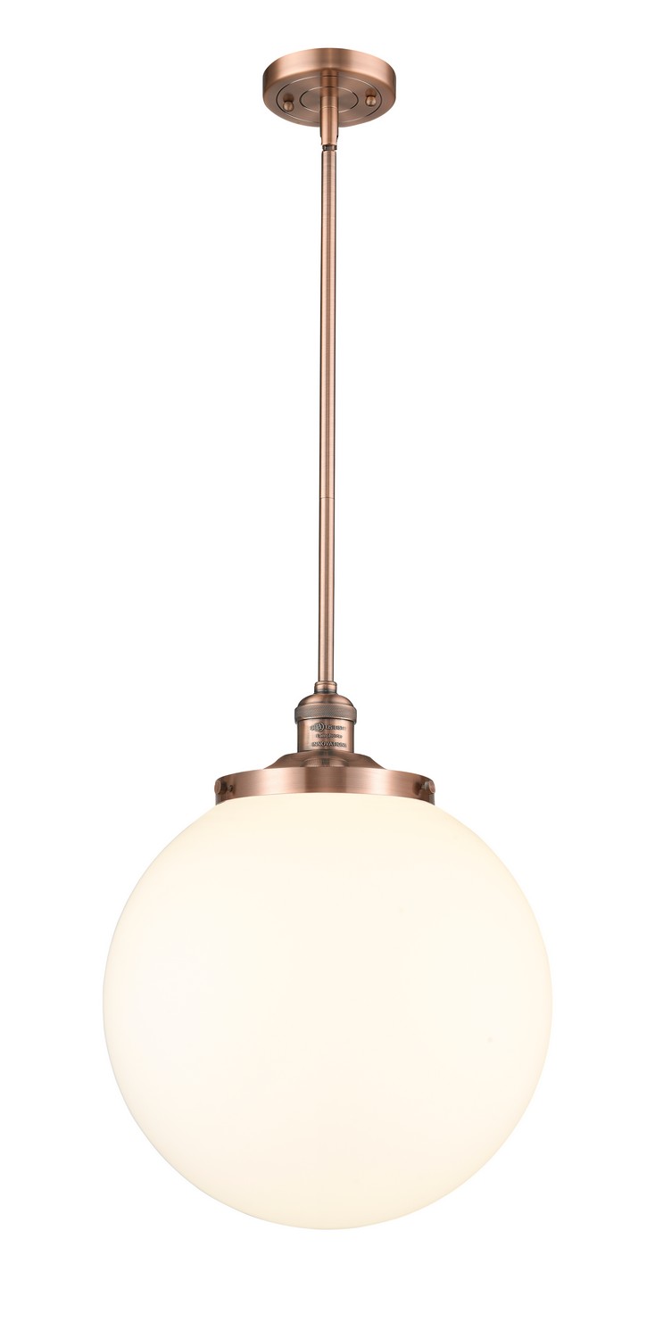 LED Pendant by Innovations - Franklin Restoration Collection, Antique Copper Finish - 201S-AC-G201-14-LED
