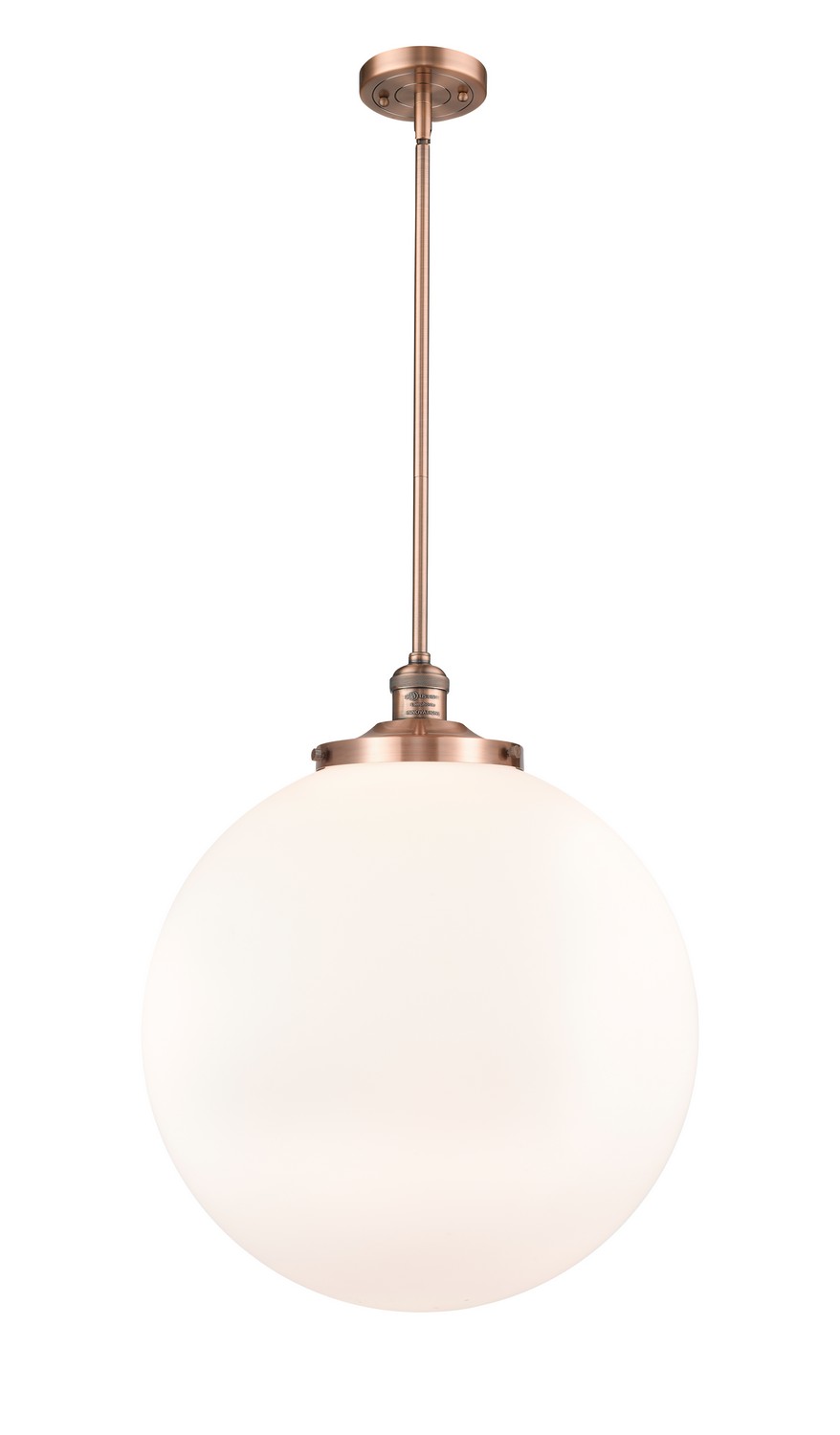One Light Pendant by Innovations - Franklin Restoration Collection, Antique Copper Finish - 201S-AC-G201-18
