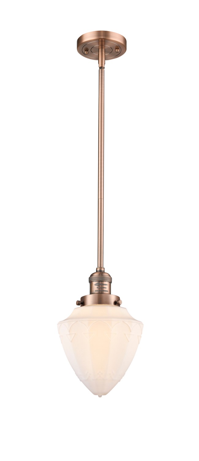 One Light Mini Pendant by Innovations - Franklin Restoration Collection, Antique Copper Finish - 201S-AC-G661-7