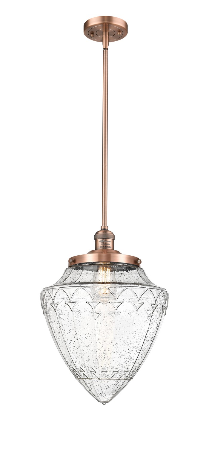 One Light Mini Pendant by Innovations - Franklin Restoration Collection, Antique Copper Finish - 201S-AC-G664-12