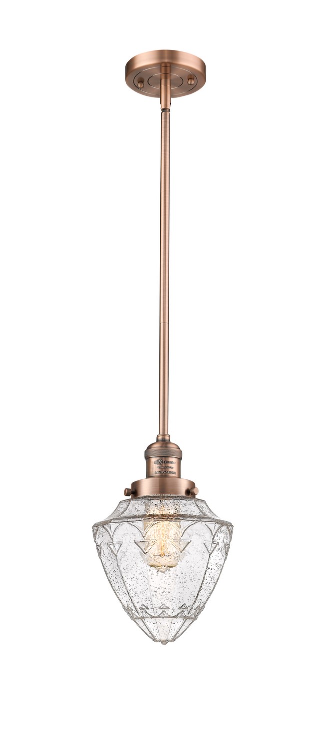 LED Mini Pendant by Innovations - Franklin Restoration Collection, Antique Copper Finish - 201S-AC-G664-7-LED