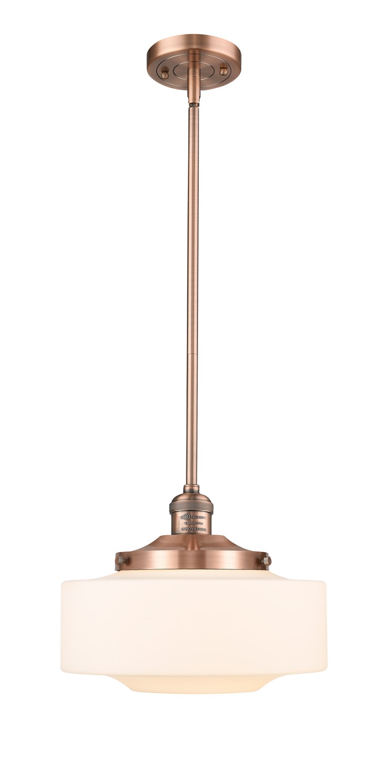 One Light Mini Pendant by Innovations - Franklin Restoration Collection, Antique Copper Finish - 201S-AC-G691-12