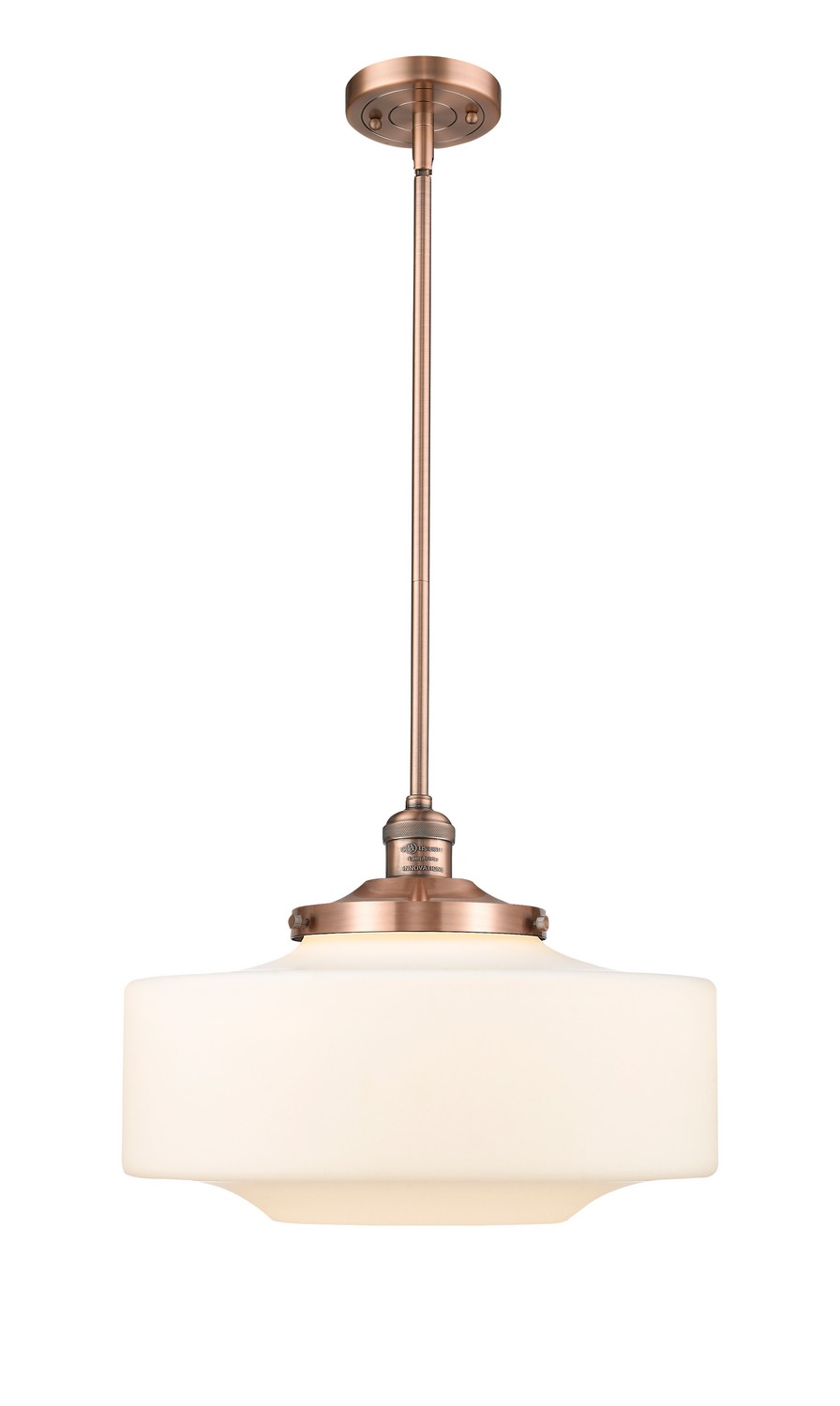 One Light Mini Pendant by Innovations - Franklin Restoration Collection, Antique Copper Finish - 201S-AC-G691-16