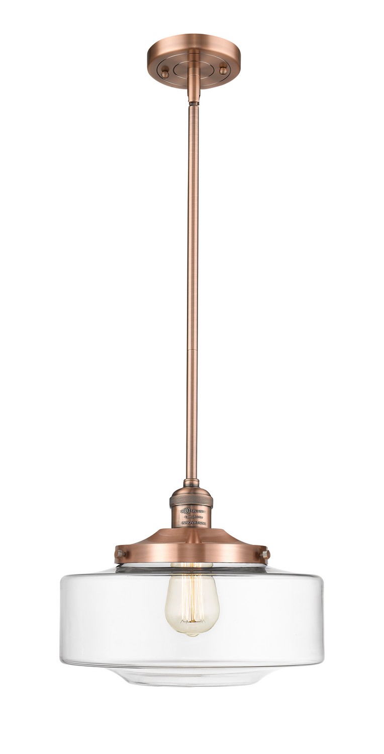 One Light Mini Pendant by Innovations - Franklin Restoration Collection, Antique Copper Finish - 201S-AC-G692-12
