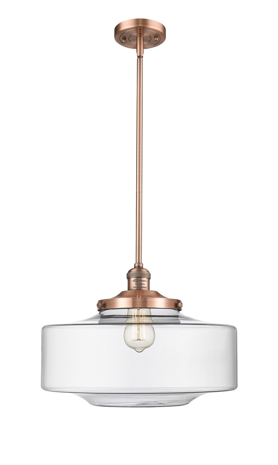 One Light Mini Pendant by Innovations - Franklin Restoration Collection, Antique Copper Finish - 201S-AC-G692-16