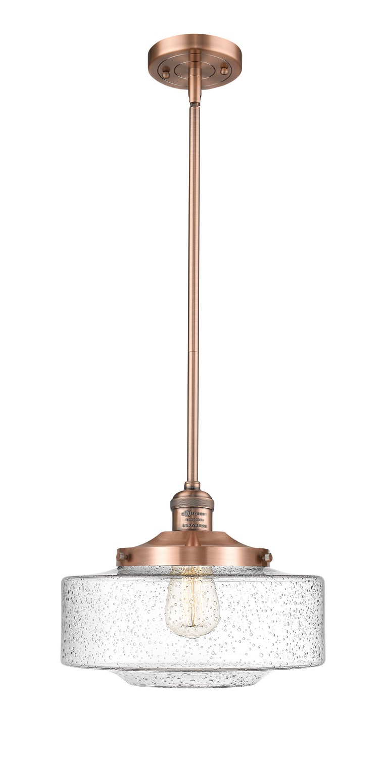 One Light Mini Pendant by Innovations - Franklin Restoration Collection, Antique Copper Finish - 201S-AC-G694-12