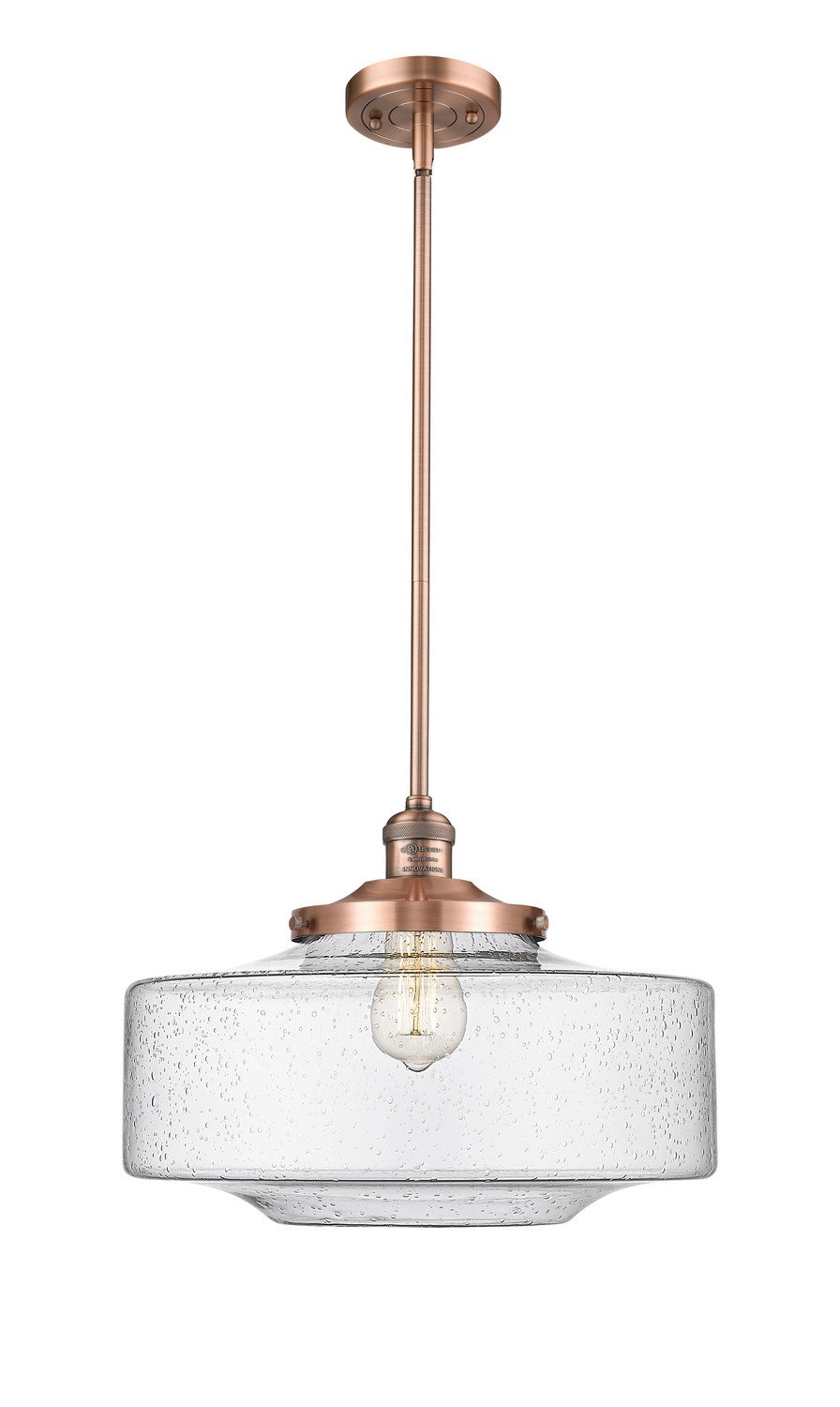 One Light Mini Pendant by Innovations - Franklin Restoration Collection, Antique Copper Finish - 201S-AC-G694-16