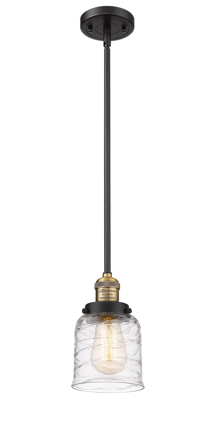 One Light Mini Pendant by Innovations - Franklin Restoration Collection, Black Antique Brass Finish - 201S-BAB-G513
