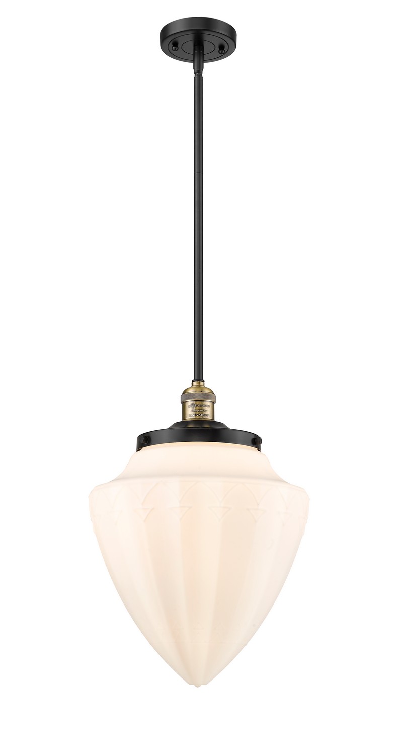 LED Mini Pendant by Innovations - Franklin Restoration Collection, Black Antique Brass Finish - 201S-BAB-G661-12-LED