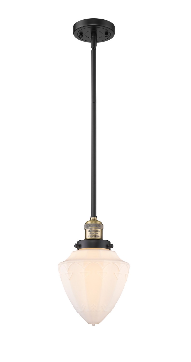 One Light Mini Pendant by Innovations - Franklin Restoration Collection, Black Antique Brass Finish - 201S-BAB-G661-7