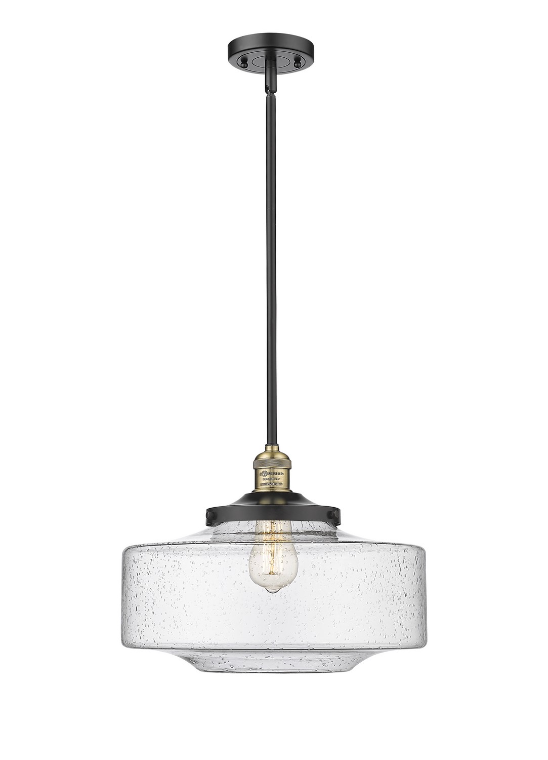 LED Mini Pendant by Innovations - Franklin Restoration Collection, Black Antique Brass Finish - 201S-BAB-G694-16-LED