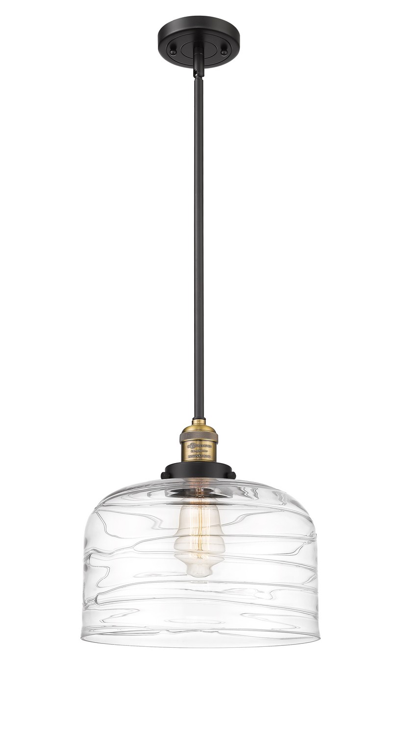 One Light Mini Pendant by Innovations - Franklin Restoration Collection, Black Antique Brass Finish - 201S-BAB-G713-L