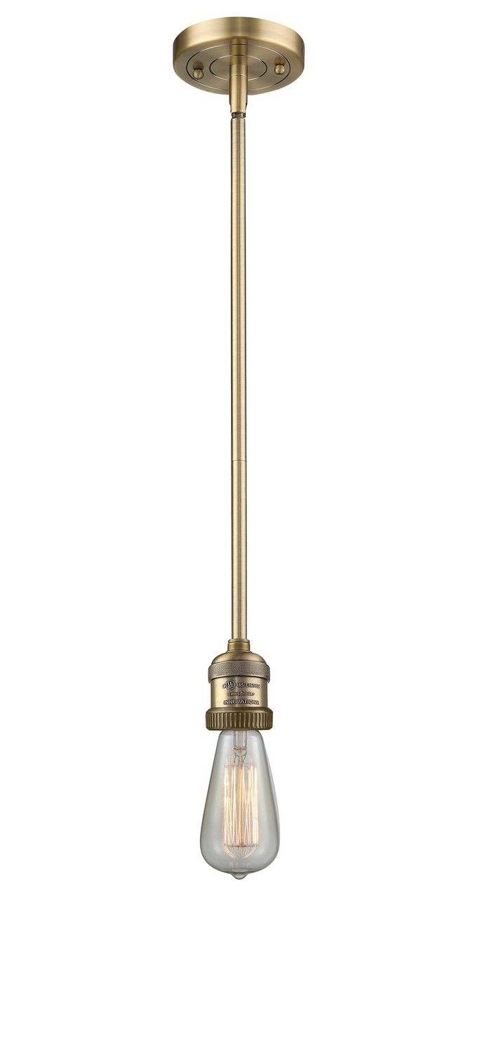 One Light Mini Pendant by Innovations - Franklin Restoration Collection, Brushed Brass Finish - 201S-BB