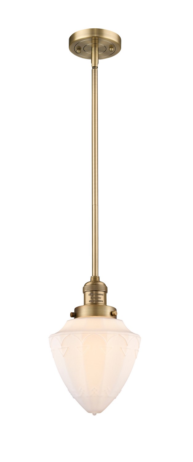 One Light Mini Pendant by Innovations - Franklin Restoration Collection, Brushed Brass Finish - 201S-BB-G661-7