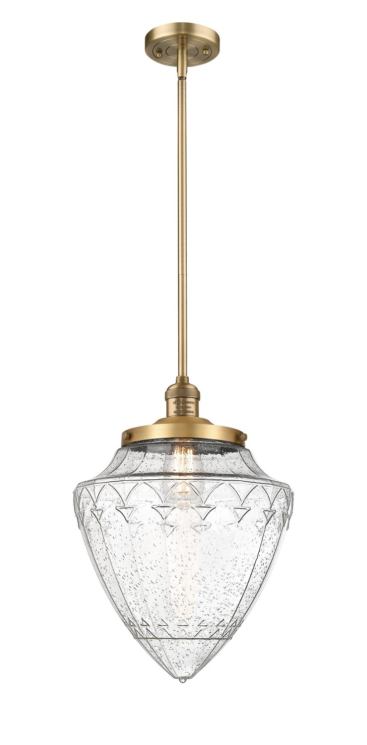 One Light Mini Pendant by Innovations - Franklin Restoration Collection, Brushed Brass Finish - 201S-BB-G664-12