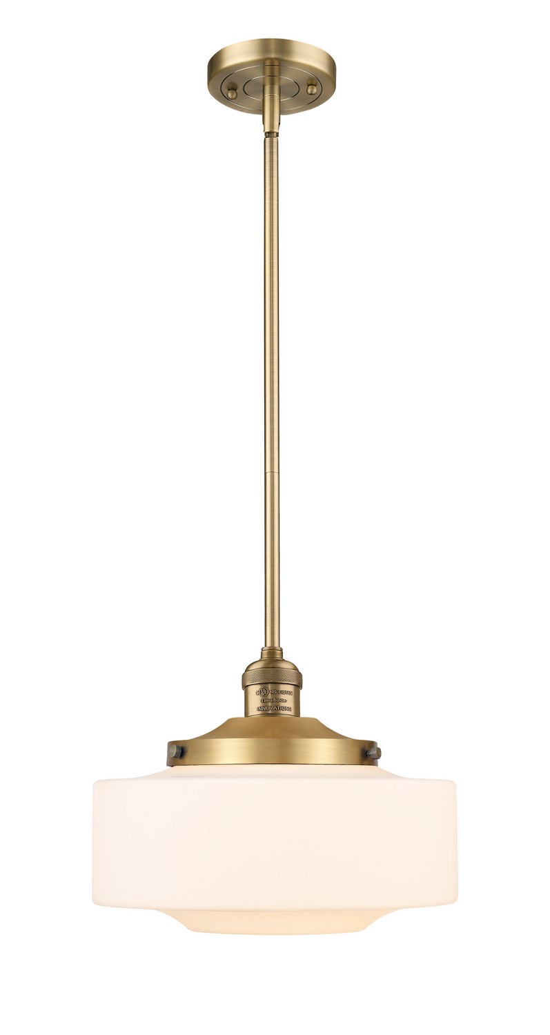 One Light Mini Pendant by Innovations - Franklin Restoration Collection, Brushed Brass Finish - 201S-BB-G691-12