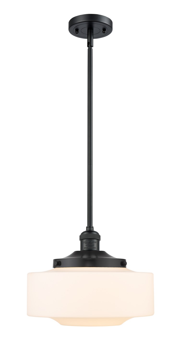 One Light Mini Pendant by Innovations - Franklin Restoration Collection, Matte Black Finish - 201S-BK-G691-12