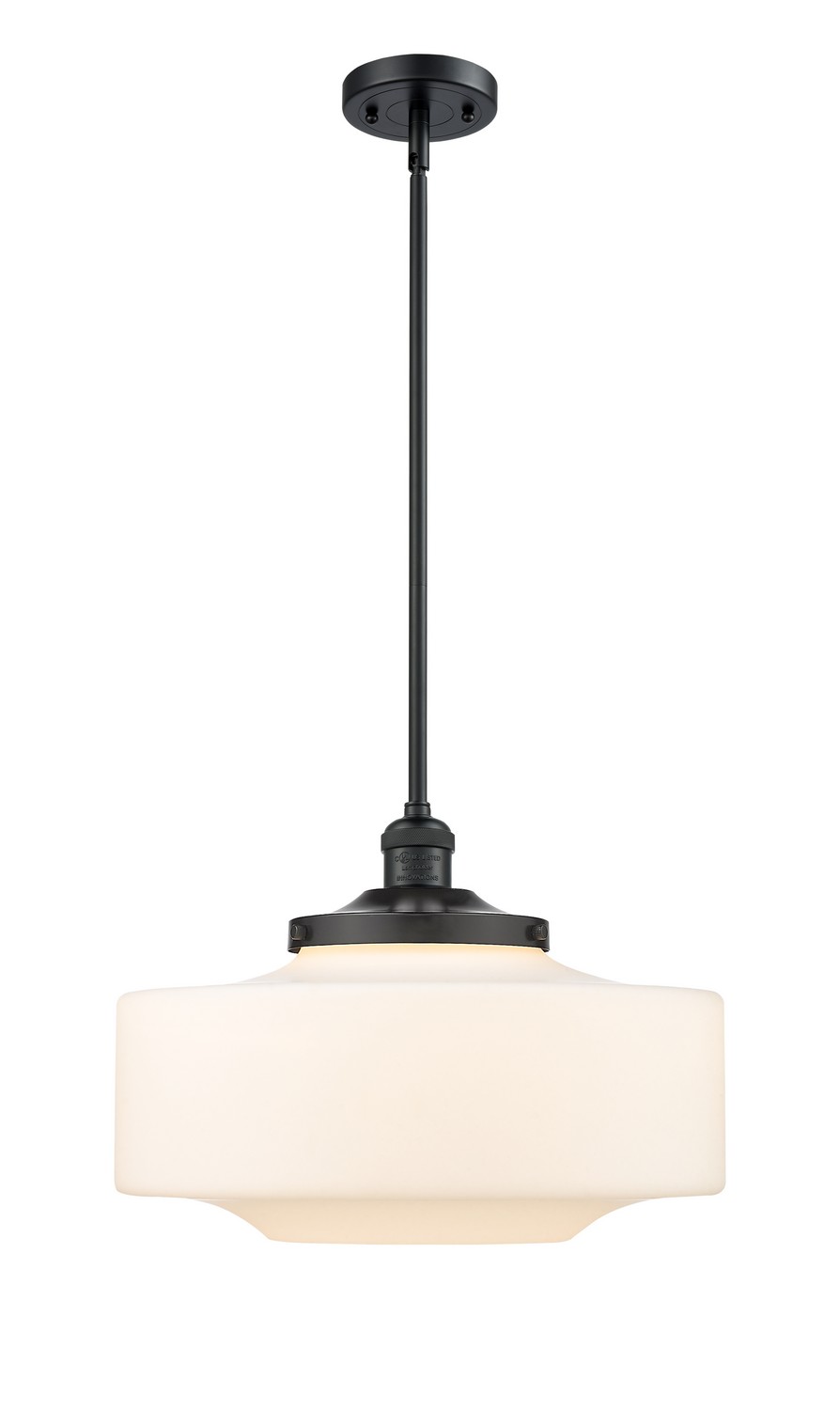 One Light Mini Pendant by Innovations - Franklin Restoration Collection, Matte Black Finish - 201S-BK-G691-16