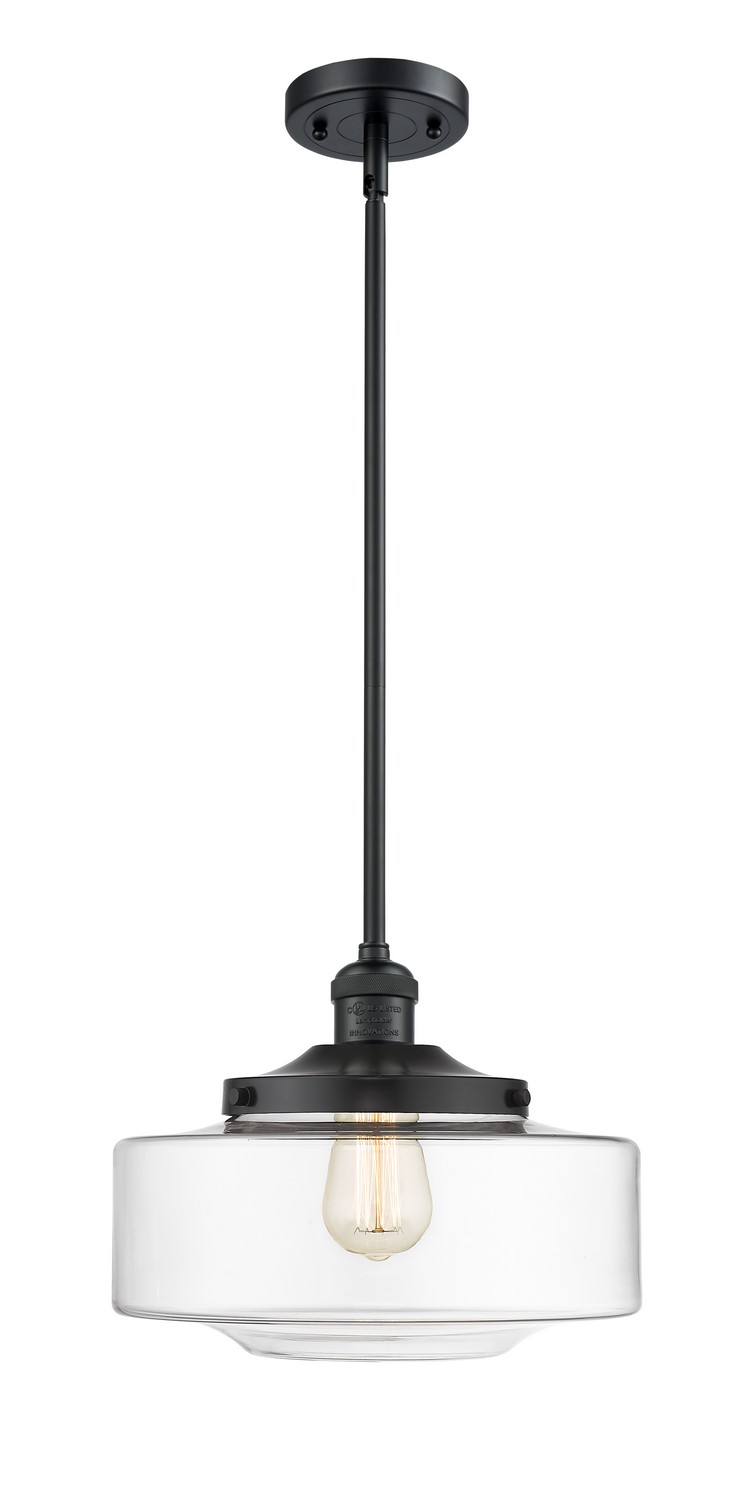 One Light Mini Pendant by Innovations - Franklin Restoration Collection, Matte Black Finish - 201S-BK-G692-12