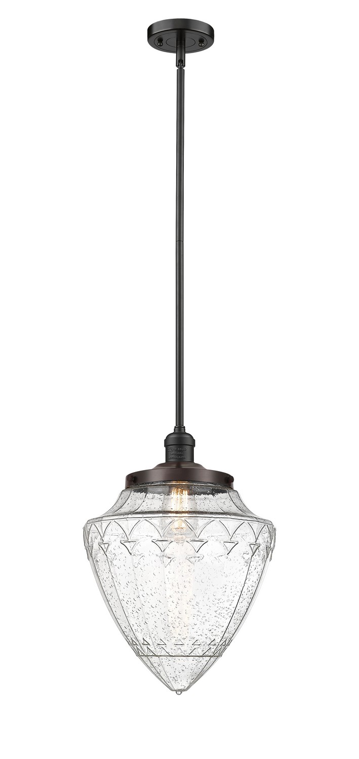 One Light Mini Pendant by Innovations - Franklin Restoration Collection, Oil Rubbed Bronze Finish - 201S-OB-G664-12