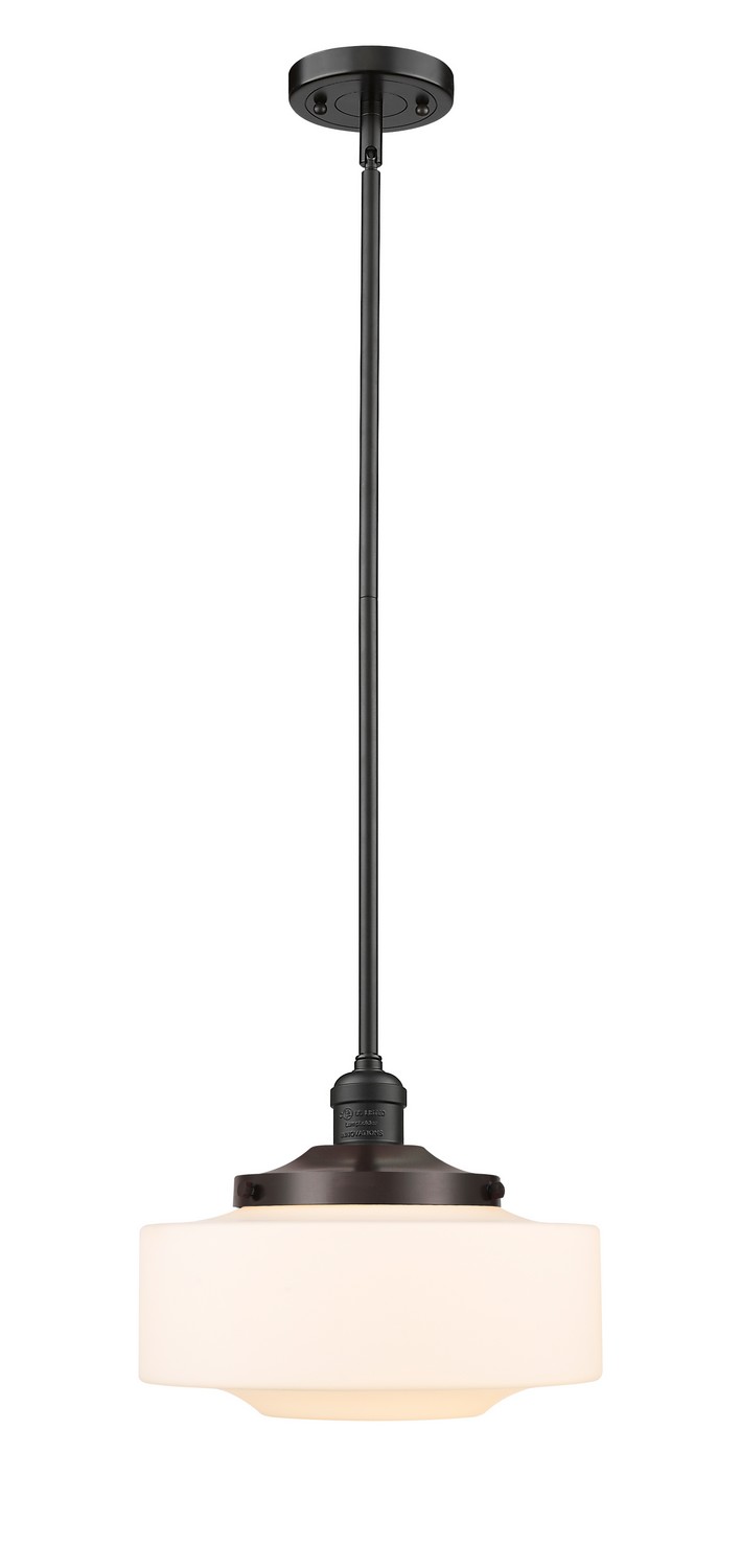 One Light Mini Pendant by Innovations - Franklin Restoration Collection, Oil Rubbed Bronze Finish - 201S-OB-G691-12
