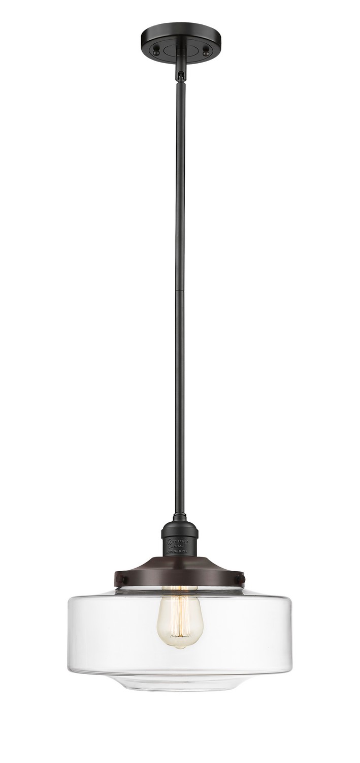 One Light Mini Pendant by Innovations - Franklin Restoration Collection, Oil Rubbed Bronze Finish - 201S-OB-G692-12