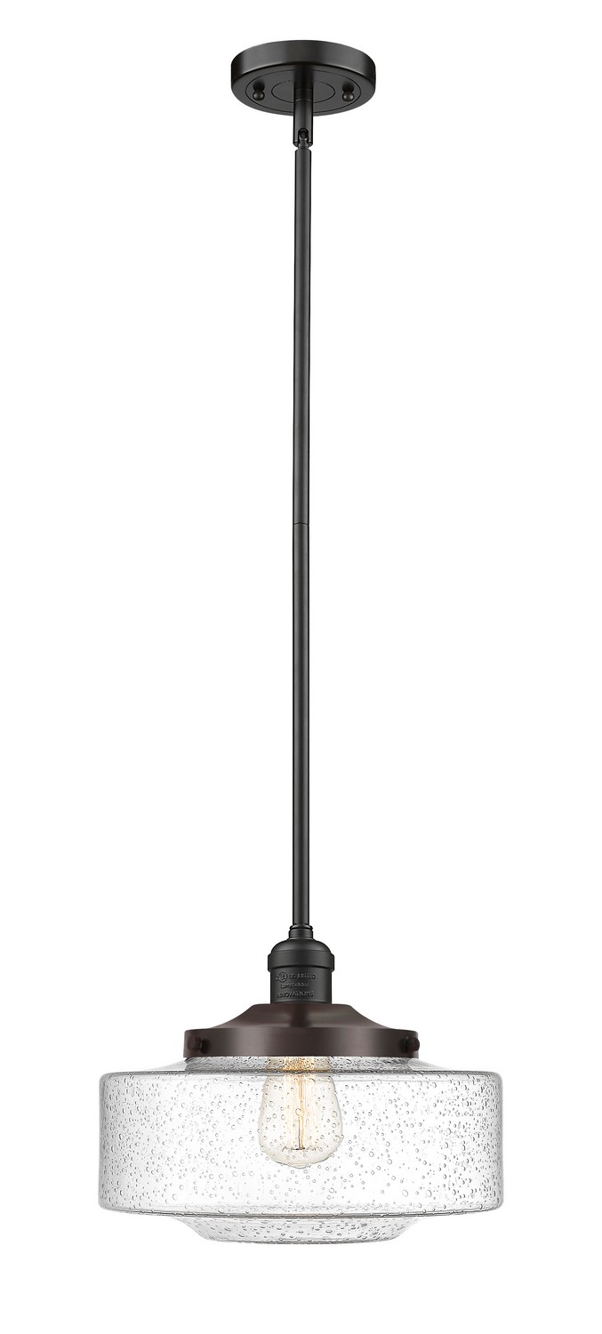 One Light Mini Pendant by Innovations - Franklin Restoration Collection, Oil Rubbed Bronze Finish - 201S-OB-G694-12